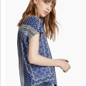 Lucky Brand Women's Short Sleeve Print Top - Sz LG